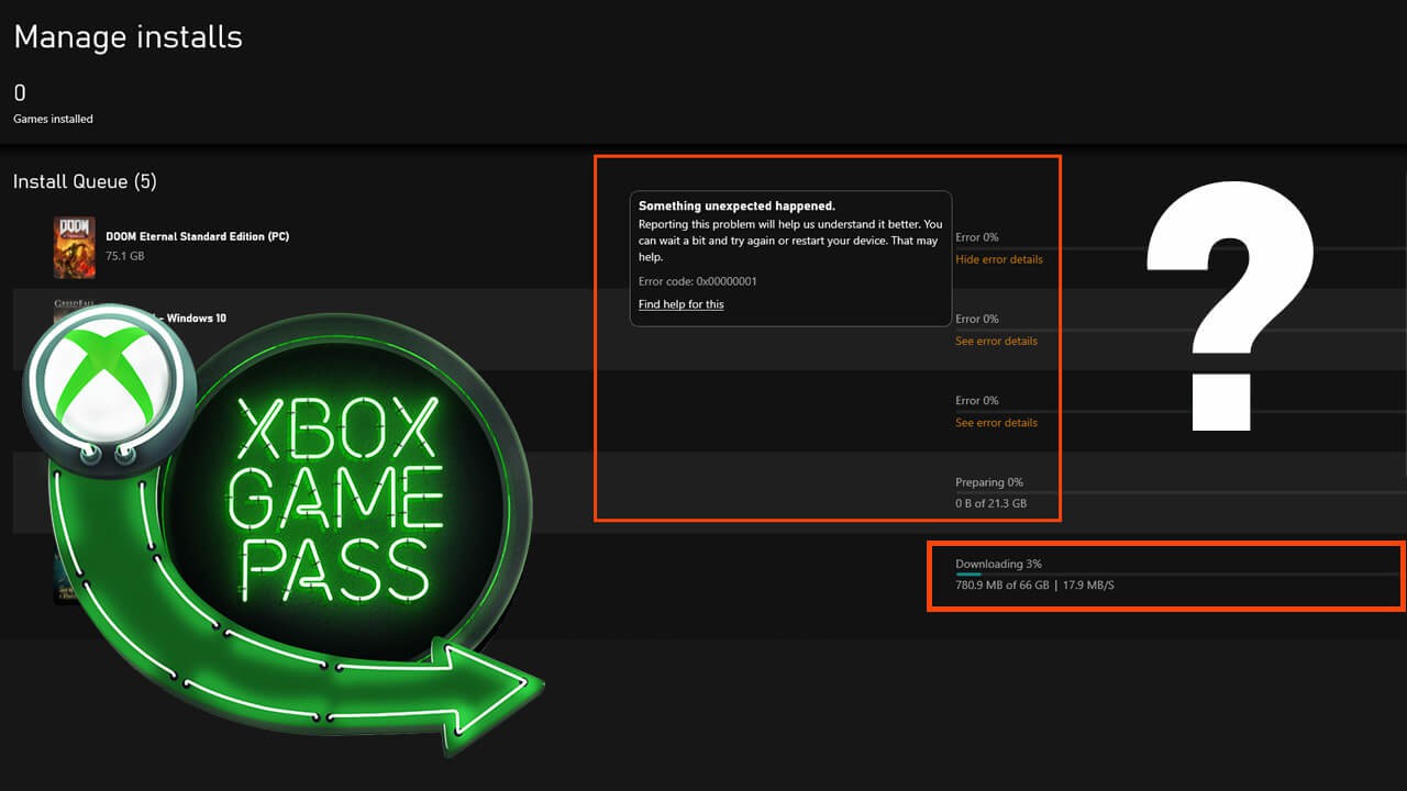 Can't download or install Xbox Game Pass Games on PC