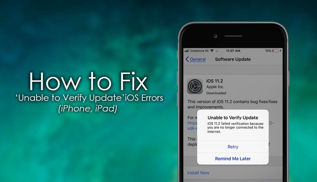 How to Fix 'Unable to Verify Update' Errors on iOS iPhone X,8,7,6