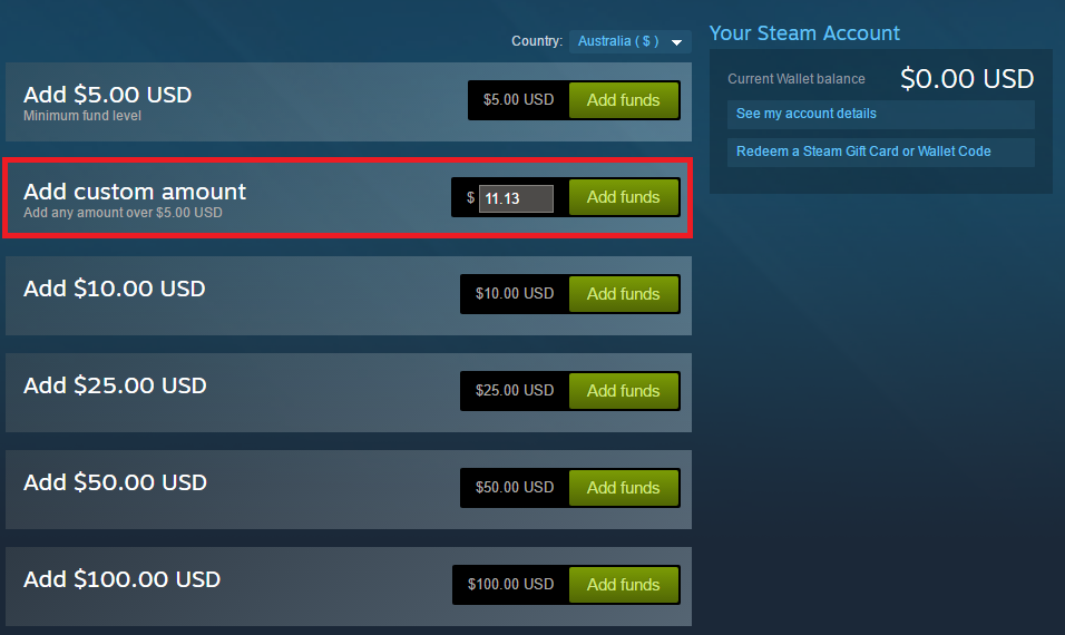 How to Add Money to Your Steam Wallet in Random Amounts. 7.96 For Example.