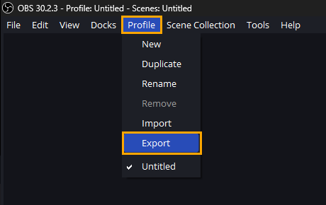 Backup or Migrate OBS Settings