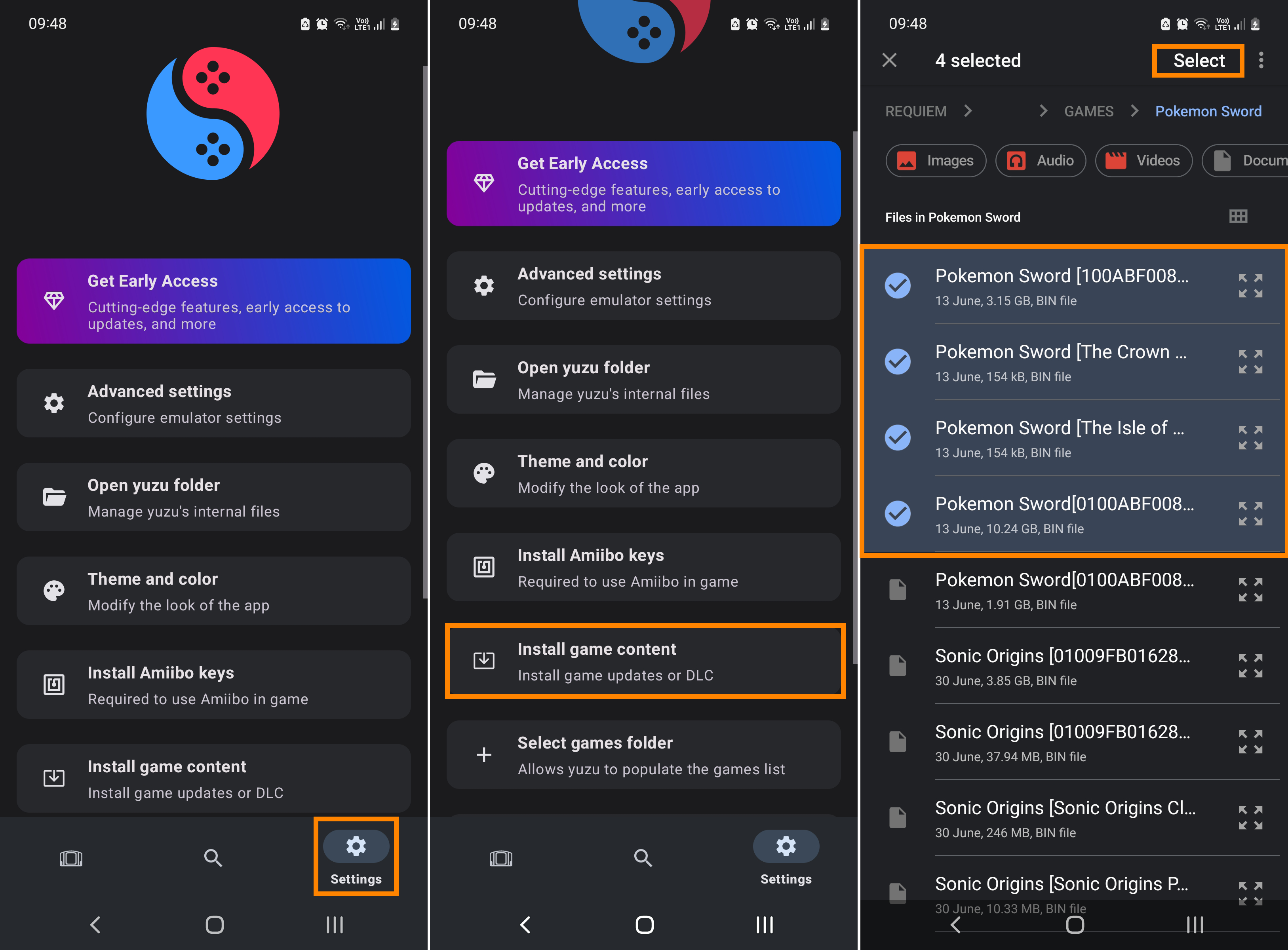 How to bulk install Game Updates and DLC in Suyu Android