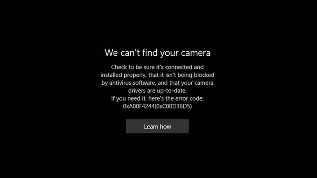 Fix - We Can't Find Your Camera Error Code 0xA00F4244 Windows 11