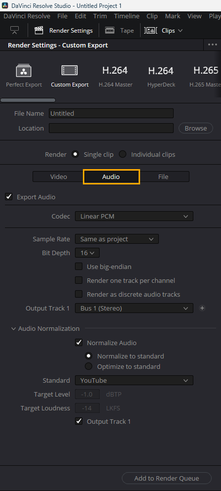 Optimise Sound For YouTube in Davinci Resolve