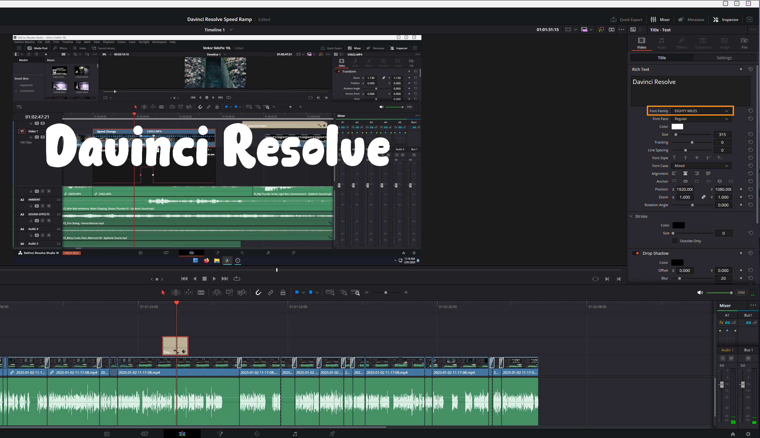 Free fonts for Davinci Resolve