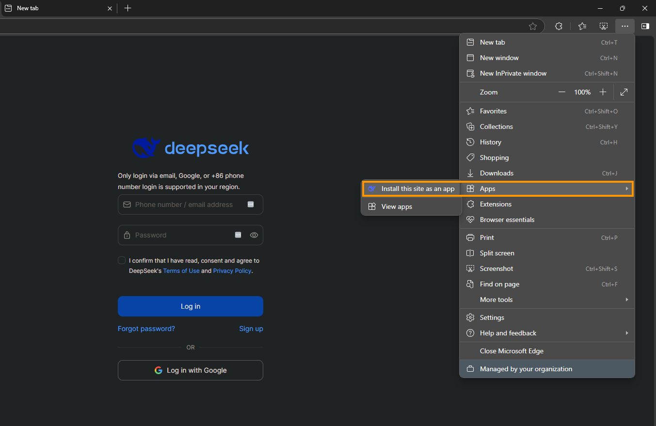 How to Install DeepSeek as an App on Windows 11 or 10