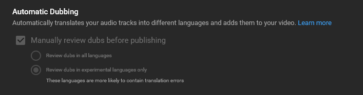 Learn how to disable the Automatic Dubbing feature on YouTube