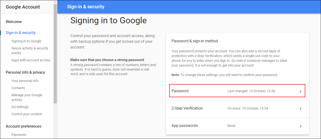 Warning if you have a Google account to check your password immediately